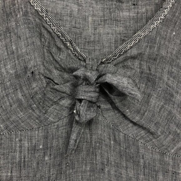 SPORTMAX grey Sleevless knot front pure linen above knee dress A  line - Picture 8 of 15